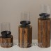Loon Peak 3 Piece Wood, Glass Metal Candlestick Set LOPK2006